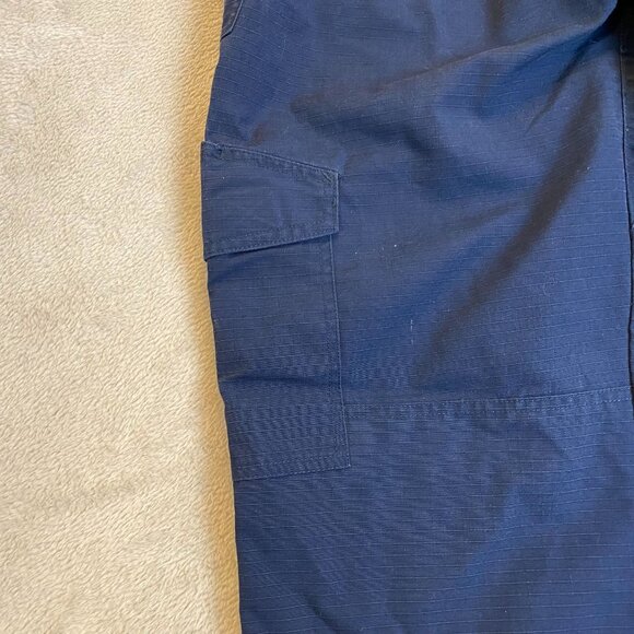 CQR Mens Ripstop Cargo Pants 34x32 Navy Blue Durable Polyester & Cotton Blend - Picture 9 of 10